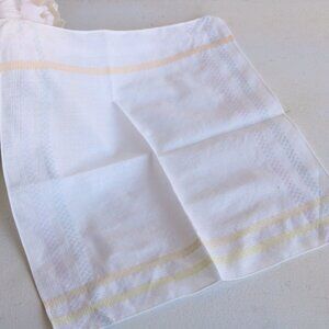 Vintage Cotton Handkerchief, White With Pastel Blue, Pink, Yellow and Orange